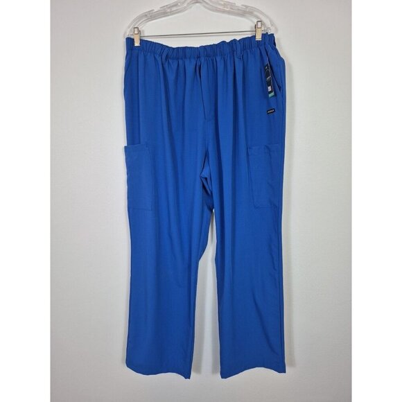 JOCKEY Unisex 2X Scrub Top & Bottom Set Wrinkle Resistant V-Neck Royal Blue - Picture 4 of 16